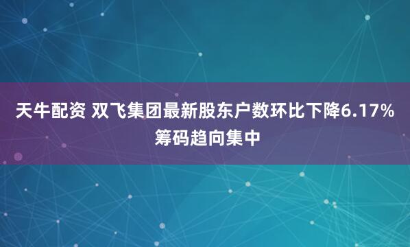 天牛配资 双飞集团最新股东户数环比下降6.17% 筹码趋向集中