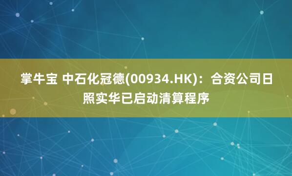 掌牛宝 中石化冠德(00934.HK)：合资公司日照实华已启动清算程序